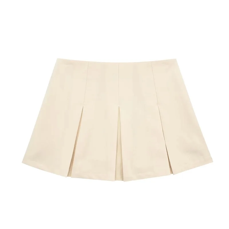 Description Picture 4 of itemTRAF Fashion Women's High Waist Shorts Skirts Pleated Skirt Shorts Women Striped Bermuda Shorts Woman Casual Mini Shorts