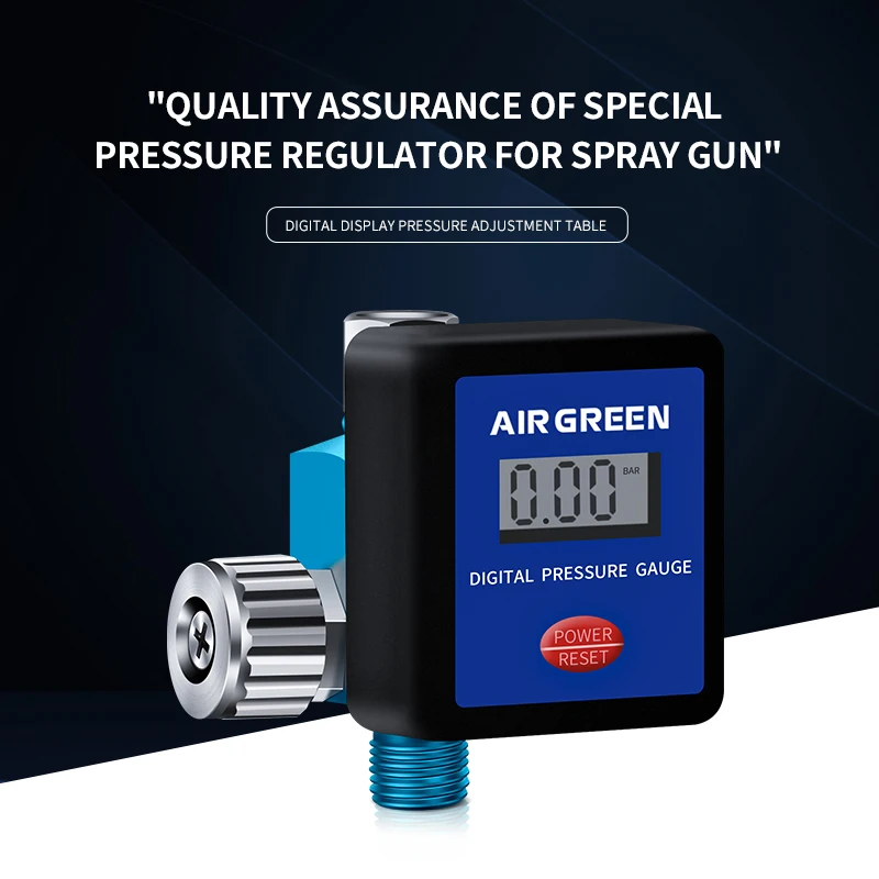 Description Picture 3 of itemAIR GREEN Digital Pressure Gauge Regulator Unit For Spray Gun G1/4