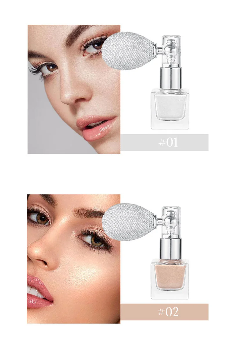 Description Picture 5 of itemFashion Glitter Highlighter Powder Spray Diamond Pearly High Gloss Shimmer Sparkle Spray Powder Retouching Makeup For Face Body