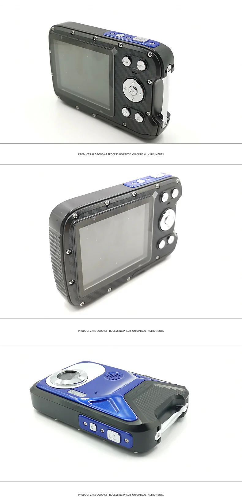 ELRVIKE HD1080P HD Waterproof Digital Camera Bare Metal Diving Camera 2.8 Inch Color Screen Panoramic Video