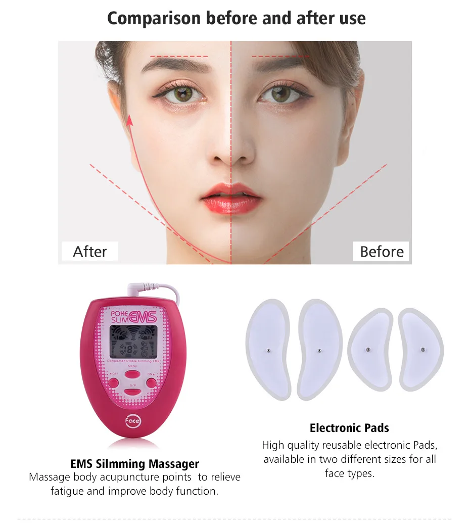 Description Picture 6 of itemEMS Face Slimmer Mini Electromagnetic Wave Patch Micro-current Facial Massager Beauty Instrument Face Lift Devices Skincare