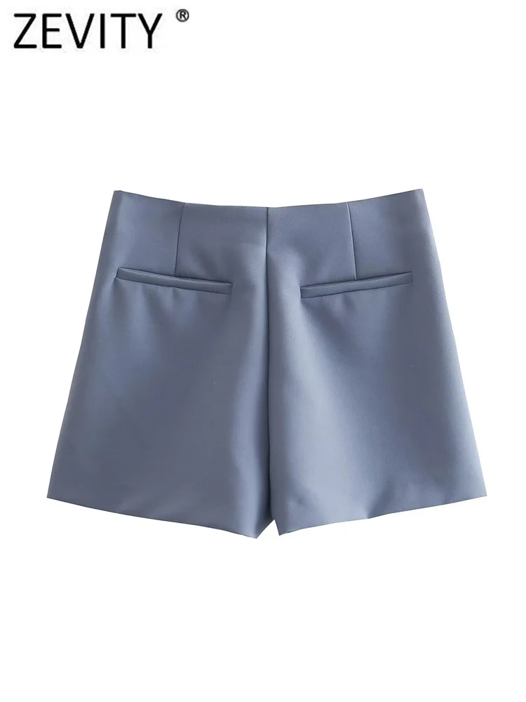 Description Picture 5 of itemZEVITY Women Fashion Asymmetrical Slim Shorts Skirts Office Lady Side Zipper Casual Hot Shorts Chic Pantalone Cortos P2944