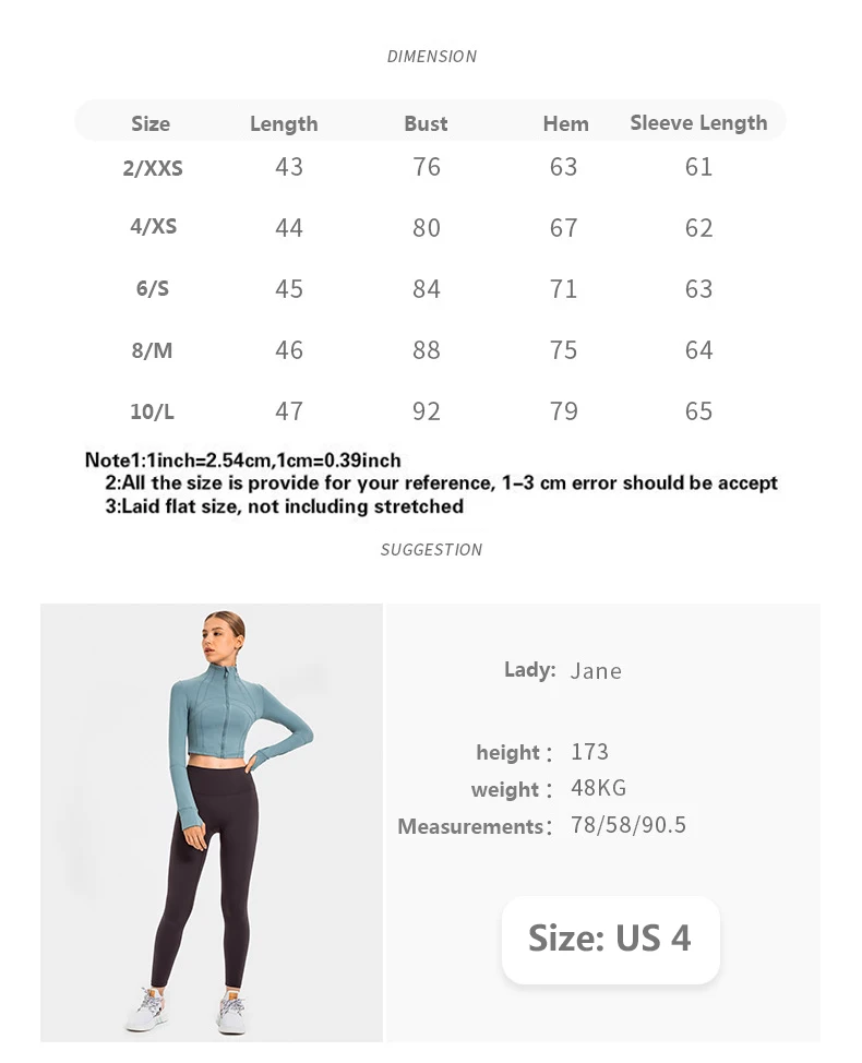 Description Picture 2 of itemZenYoga Women Short Yoga Jacket Stand Collar Windproof Quick Dry Jackets Long Sleeve Zip Gym Jersey Free Shipping