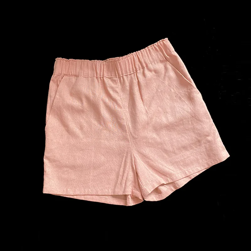 Description Picture 6 of item2022 Spring And Summer Women Cotton Simple Thin Shorts Straight Pocket High-waisted Slacks Pants
