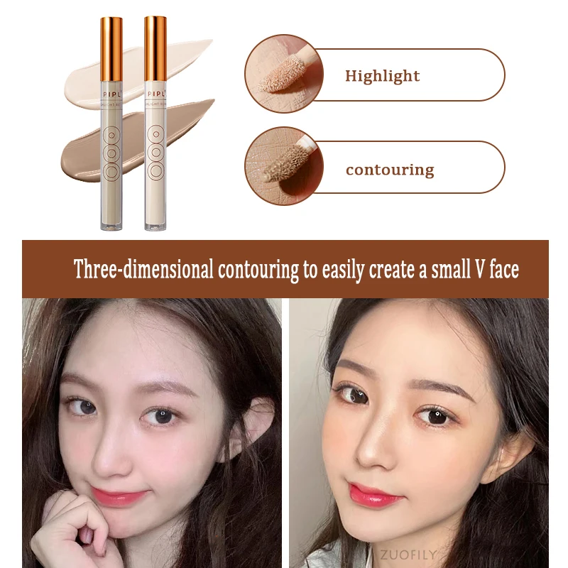 Description Picture 3 of item3 Colors Concealer Base Cream Shadow Contouring Moisturizing Foundation Invisible Pores Dark Circles Brighten Face/Eye Makeup