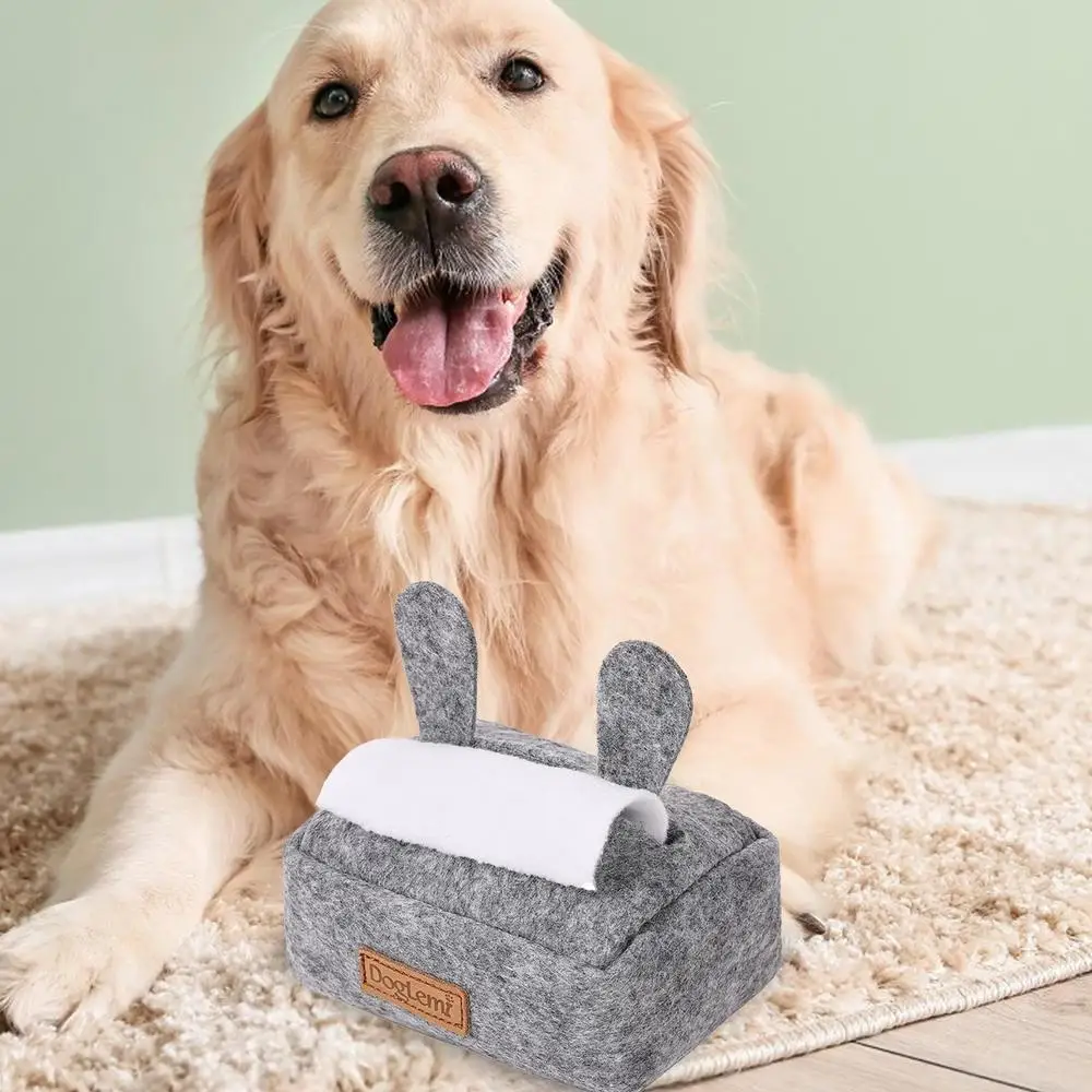 Description Picture 3 of itemDog Sniffing Toys Hide And Seek Tissue Box Snuffle Dog Toy Interactive Treat Dog Feeder Pet Toys Nosework Training Toy For Cats