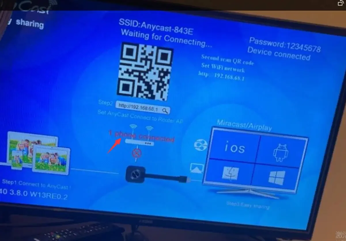 Description Picture 2 of itemWireless WiFi Projector Audio Video Transmitter Receiver HDMI-compatible Phone PC TV Monitor Mirroring Screen Display Adapter