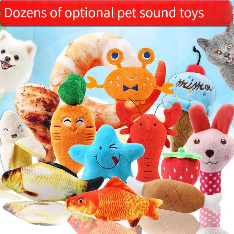 Description Picture 3 of itemDog Plush Toys for Large Dogs Dog Food Toys Plush  Puppy Training Dog Accessories Pomerian Chicken Lobster Fish Dog Party Toys