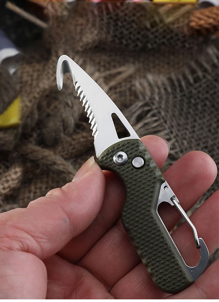 Description Picture 2 of itemPortable Multifunctional Express Parcel Knife Keychain Serrated Hook Carry on Unpacking Box Opener