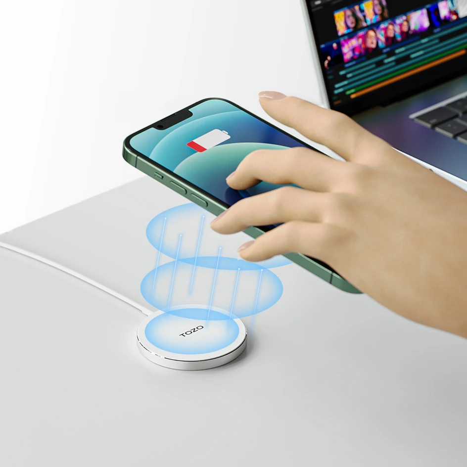 Description Picture 2 of itemTOZO W6 15W Magnetic Wireless Charger For iPhone 14   Qi Fast Wireless Charging Pad For iPhone 13 12 11 Ultra Thin Phone Charger