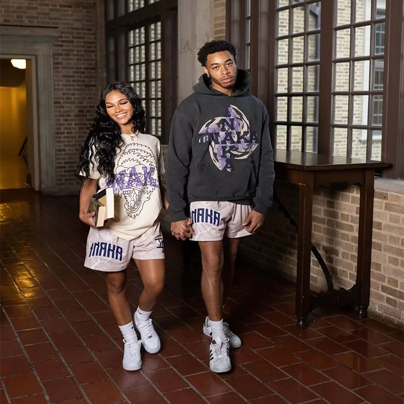 Description Picture 3 of itemInaka Power Shorts 2022 Summer GYM Men Women Running Sports Basketball Fitness Pants Mesh Fast Dry homme Breathable Trend Shorts