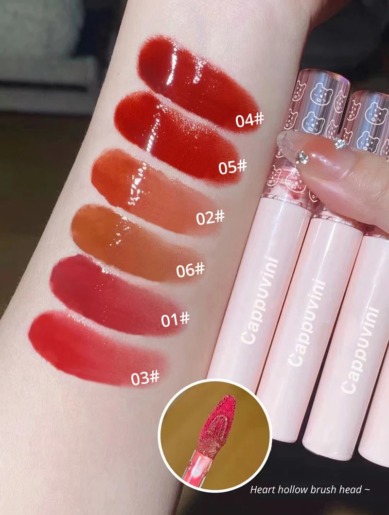 Description Picture 4 of itemCappuvini Bubble Lip Gloss Mirror Water Liquid Lipstick Moisturizing Lipgloss Long Lasting Sexy Lip Tint Makeup Korean Cosmetics