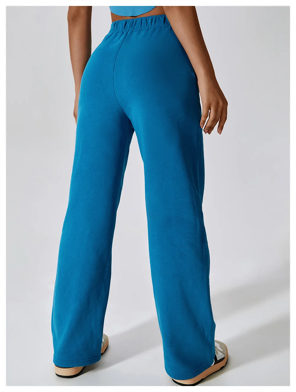 Autumn Joggers Sweatpants Fleece Thicken Straight Wide Leg Pants Women Vintage Solid Casual Soft Trousers Streetwear 2023