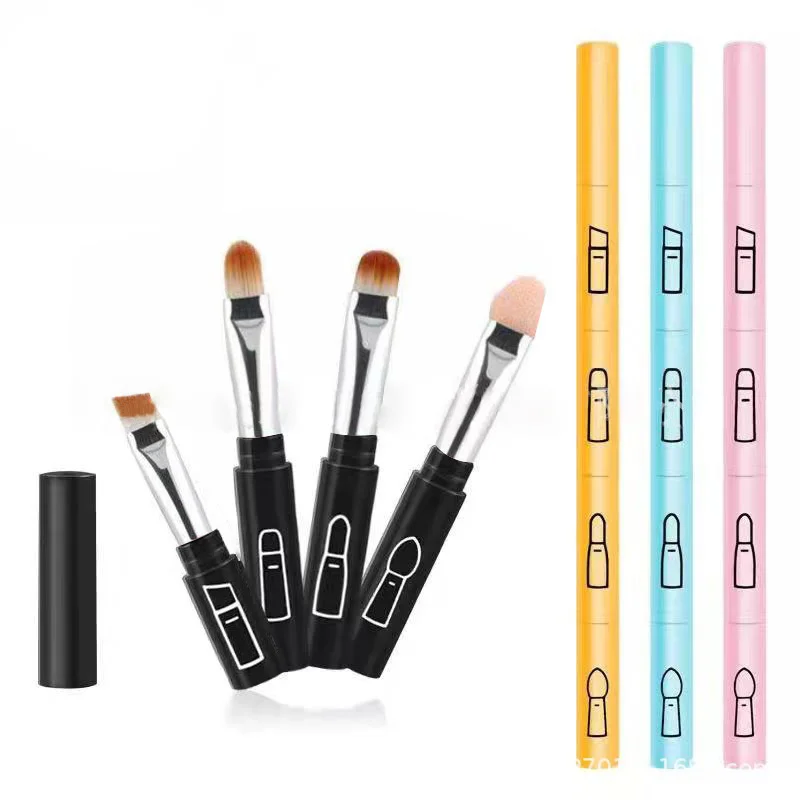 Description Picture 4 of item4 IN 1 Multifunctional Makeup Brushes Set Makeup Gadget Detachable Lip Eyeshadow Brush Sponge Eyeshadow Brush for Home Travel