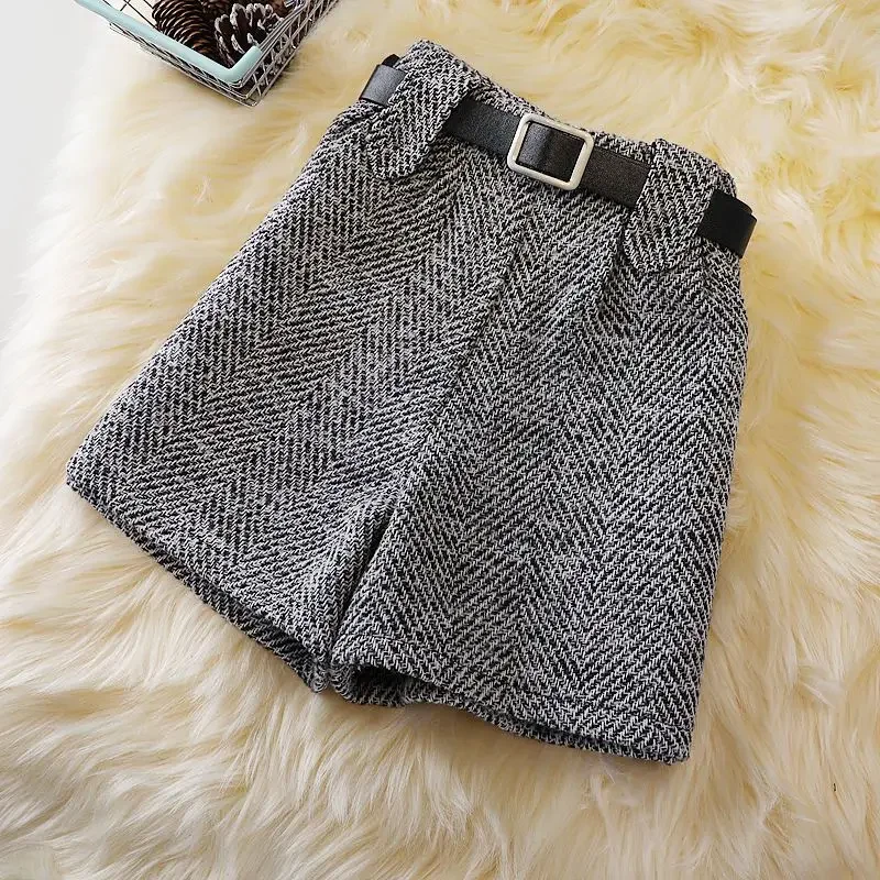 plaid woolen Gray