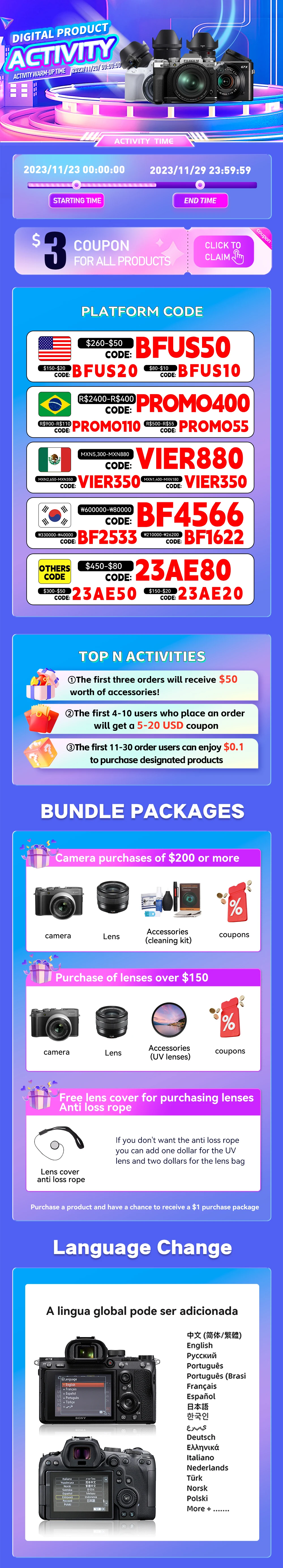 Iconic Brand EOS 500D 550D 600D 650D 700D Half-Frame Digital Professional Photo SLR Cameras Half Frameset 4k Video HD Photography（Used）
