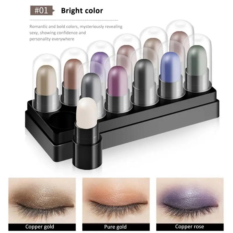Description Picture 4 of itemSdotter 12Color/set Lying Silkworm Eye Shadow Box Set Eyeshadow Pencil Stick Waterproof Lasting Muti-purpose Eye Makeup Cosmetic