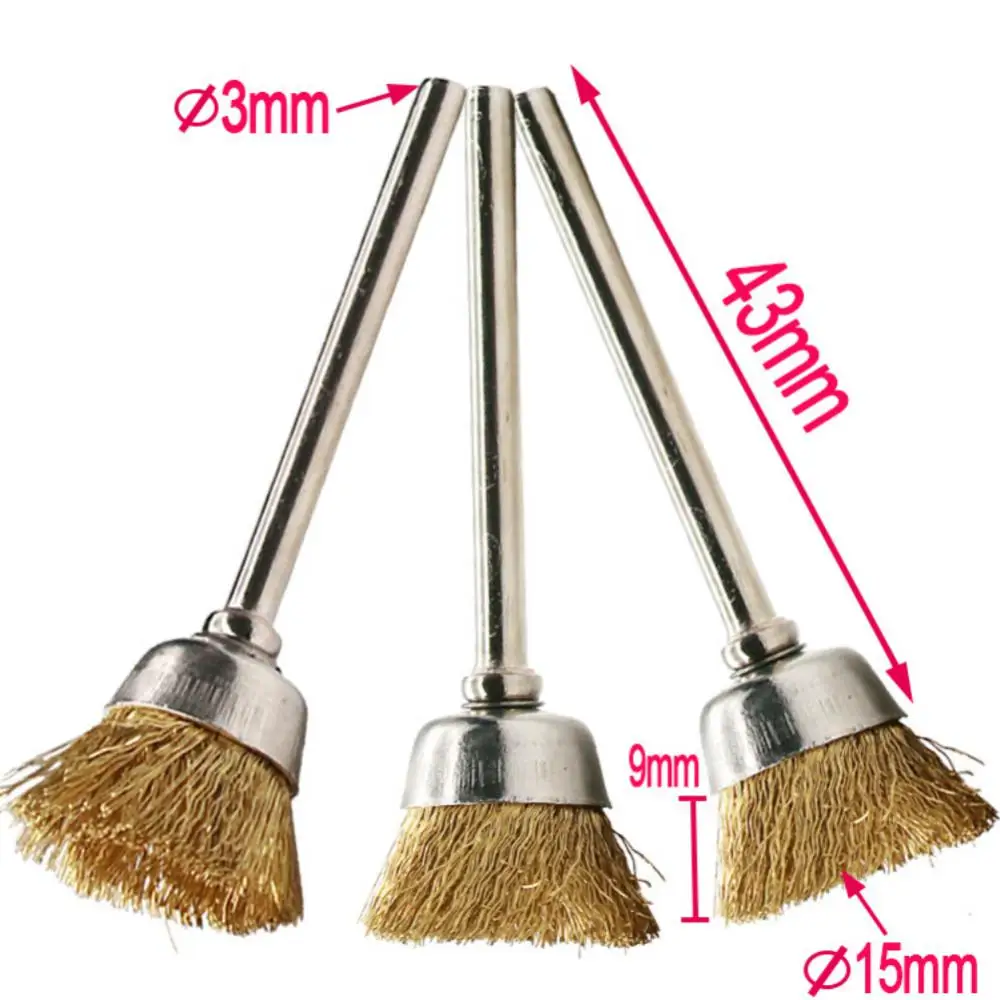 Brass Brush Steel Wire Wheels Brushes Drill Rotary Tools Polishing For Drill Grinding Rotary Tools Metal Rust Removal Brush Set