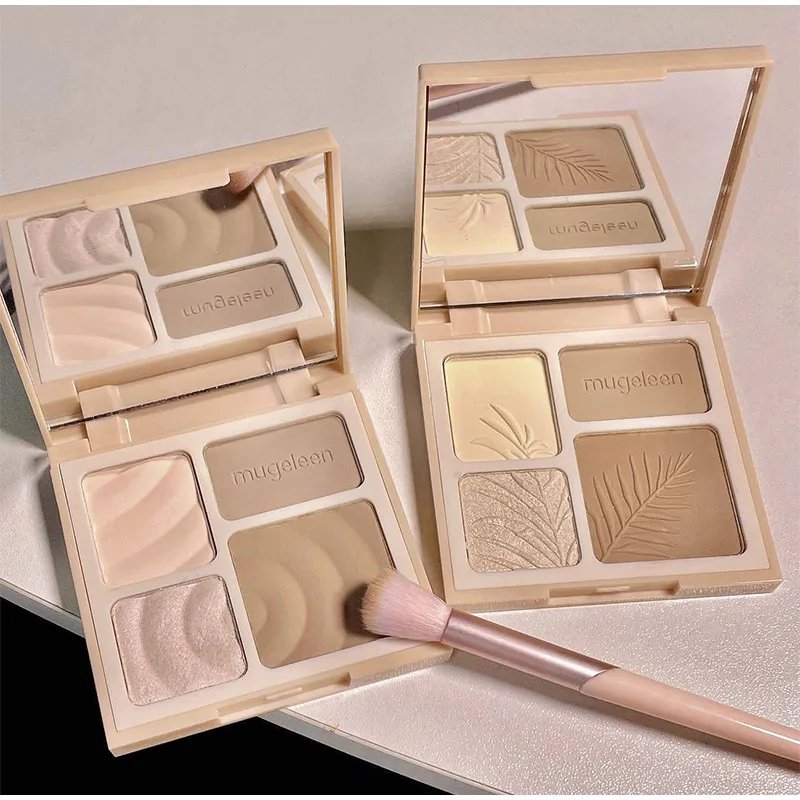 Description Picture 3 of item4 Colors Long-Lasting Matte Highlighter Bronzers Palette Face Shading Grooming Powder Makeup 3D Face Contouring Bronzer Cosmetic