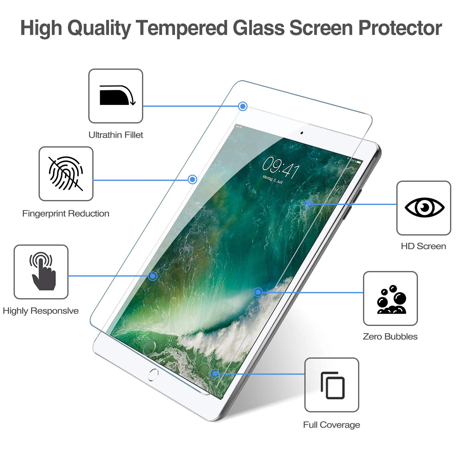 Description Picture 5 of itemScreen Protector for Teclast Tablet 8 P80T 9H Hardness Bubble Free Tempered Glass Film for Teclast Tablet 8  8 Inch