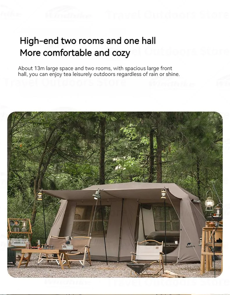 Description Picture 4 of itemNaturehike Village 13 Tent Shelter Camping Hut One-touch Automatic Tent for 4-5 People Glamping Outdoor Waterproof Large Space
