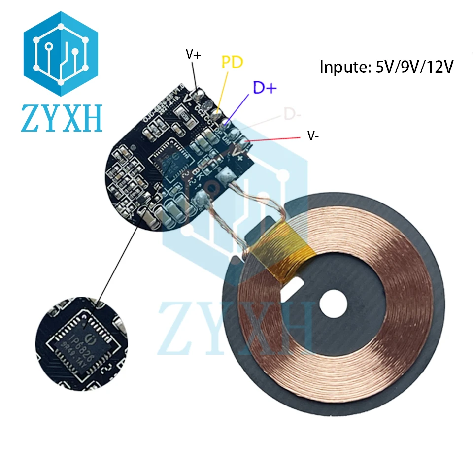 Description Picture 6 of item15W Qi Fast Wireless Charger Module Transmitter Coil PCBA 10W 7.5W 5W Automatic Identification For iphone 12 For Samung S9 S8