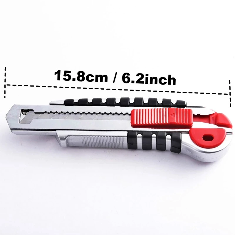 Utility Knife Stainless Steel Wall Paper Cutting Cutter Razor Blade Retractable with 5pcs Blades Dropshipping