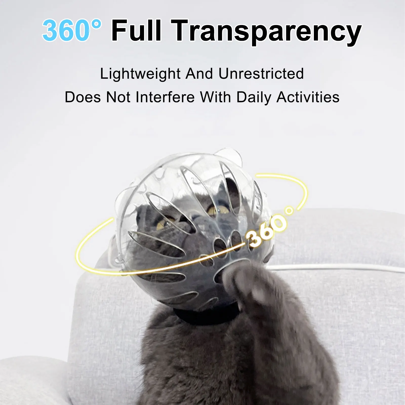 Anti Bite Cat Hood Breathable Anti-Licking Pet Space Hood Portable ClearHelmet with Paw Cover Reusable Supplies With Cat Boots
