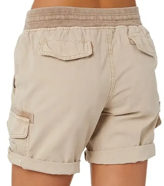 Description Picture 6 of itemHigh Waist Ladies Overalls Casual Pants Cotton and Linen Shorts Thin Loose Wide-leg Shorts for Women