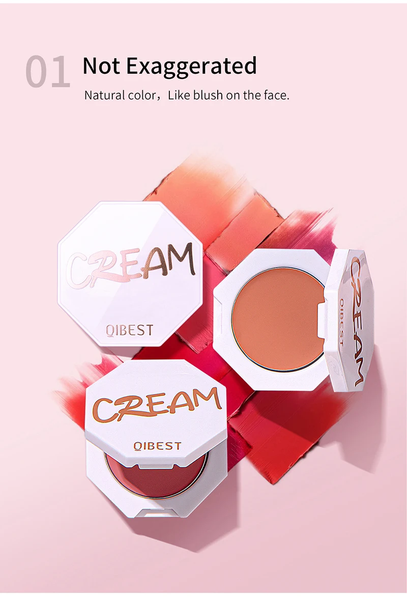 Description Picture 4 of item6 Colors Face Blusher Peach Cream Waterproof Makeup Blush Palette Cheek Contour Blusher Cream Korean Makeup Rouge Tint Blush