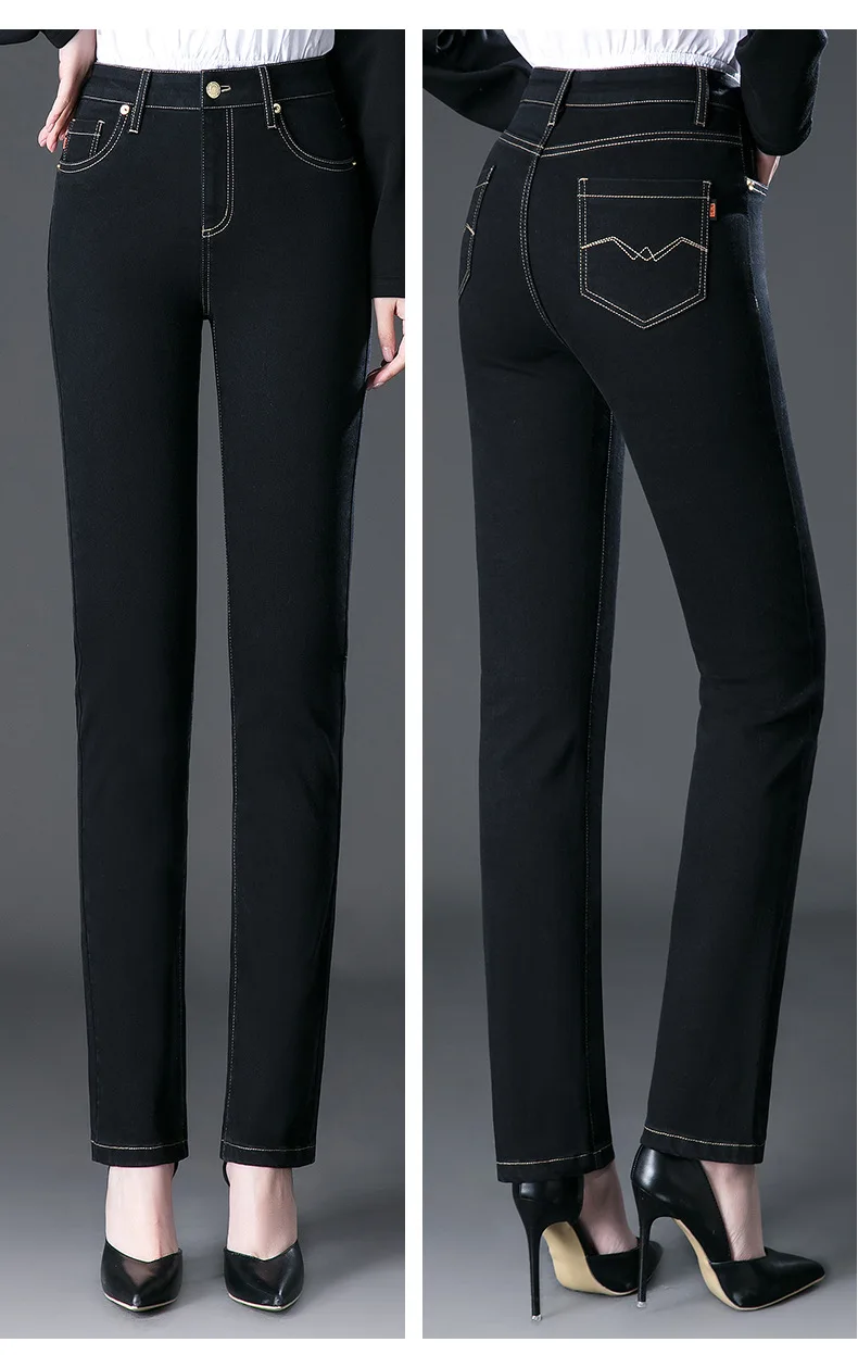 Description Picture 6 of itemBlack Jeans High Waist Was Thin 2022 Spring and Autumn New Middle-aged Mothers Wear Trousers Ladies Straight Pants