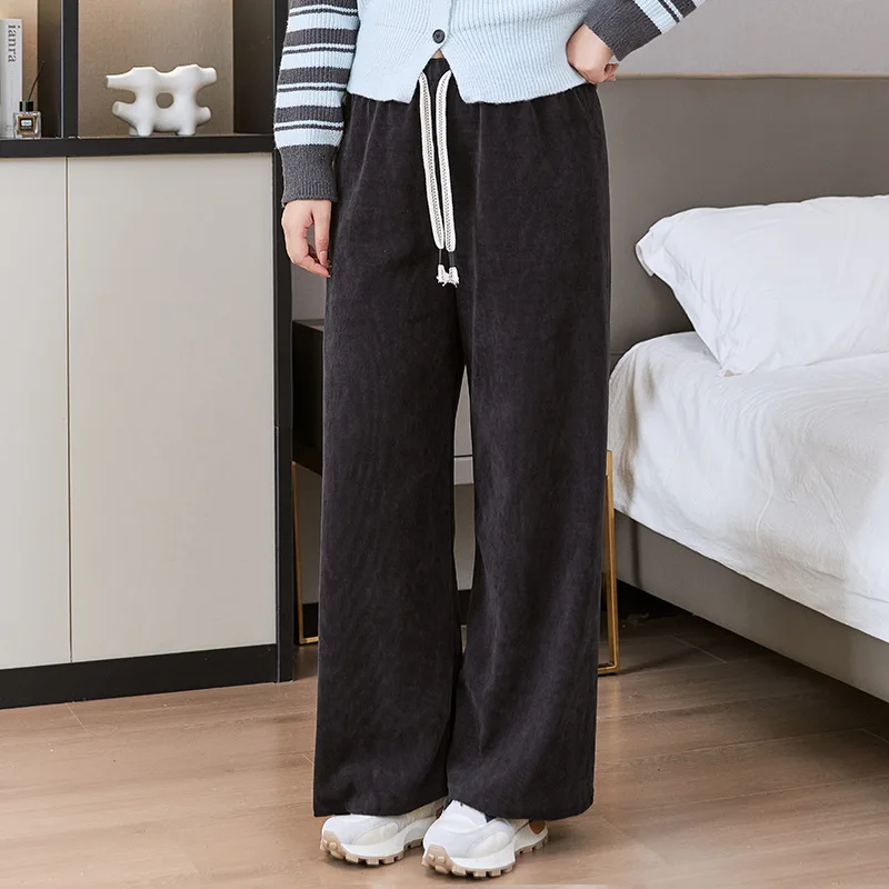 Description Picture 4 of itemPlus Size 7XL 140kg Autumn Winter Pants Casual Elastic Waist Loose Wide-leg Trousers Harajuku Corduroy Streetwear Straight Pants