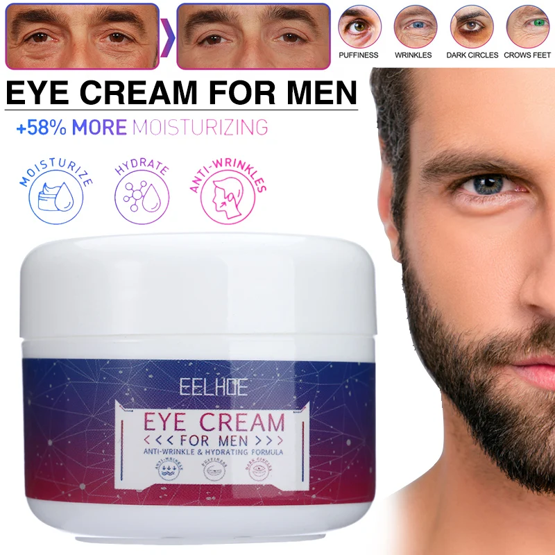 Description Picture 2 of item1 Pc 50g Men Eye Cream Dark Circles/Wrinkles Remover Wrinkles Bags Puffiness Reduces Deep Hydrating Smooth Eyes Cream For Male