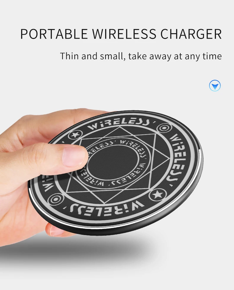 Description Picture 4 of item10W Fast Wireless Charger Magic circle For iPhone 12 11 11Pro Max Qi Fast Charging Pad for Samsung Iconic Brand Mi Huawei Fast Charger