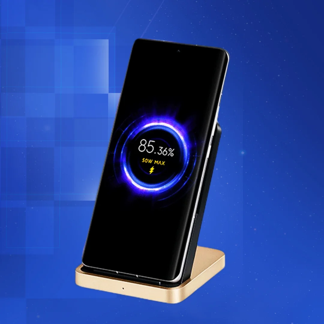 Original Iconic Brand Vertical Air-Cooled 55W Wireless Charger Max Fast Turbo Qi Smart Stand Charger 67W For Mi 10 11 12 13 BlackShark