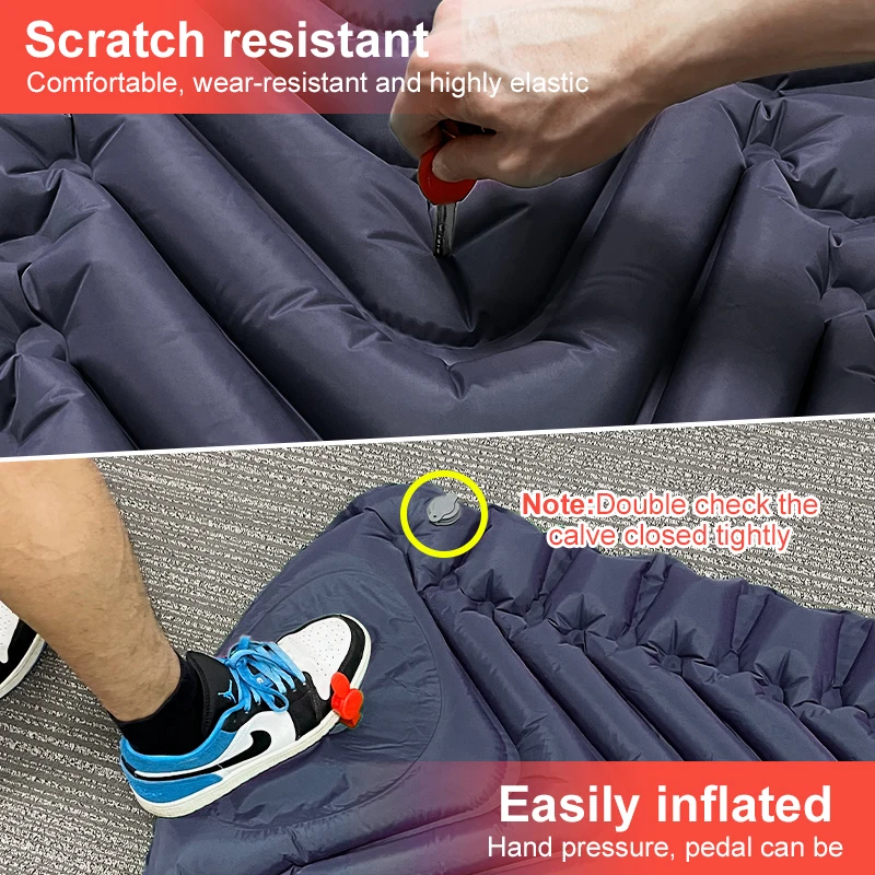 Description Picture 3 of itemPACOONE Outdoor Camping Inflatable Mattress with Pillows Travel Mat Folding Bed Ultralight Sleep Pad Air Cushion Hiking Trekking