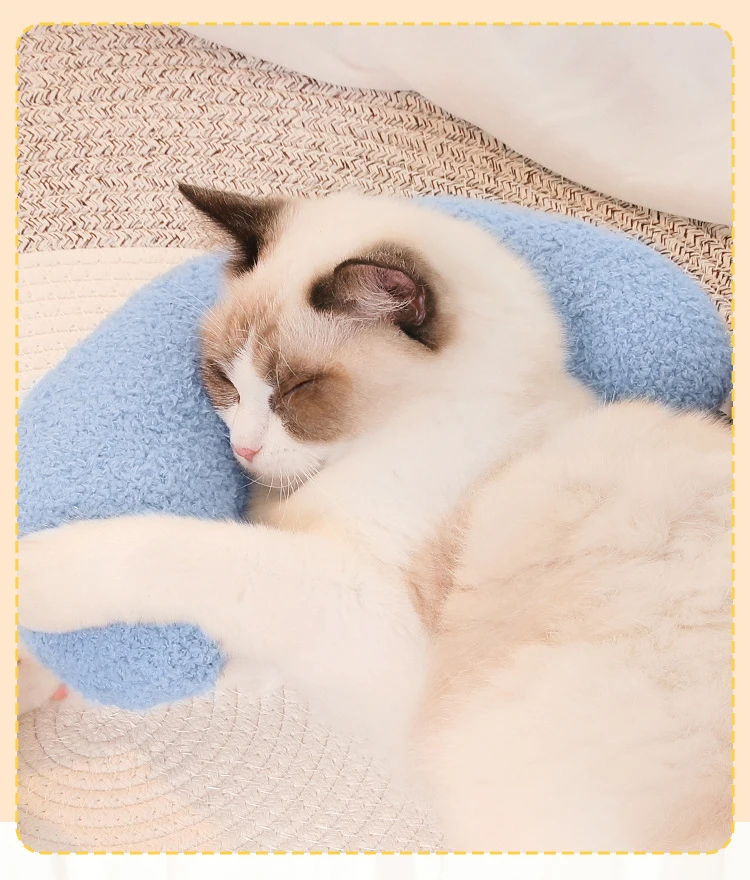 Description Picture 5 of itemCat Dog Sleeping Pillow Pet U-Shaped Pillow Cute Puppy Chihuahua Neck Protector Comfortable Deep Sleep Cushion Kitten Headrest