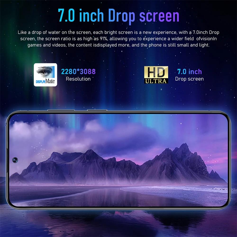 Description Picture 3 of itemNew Original S24 Ultra Smartphone 5G 7.0HD 16G+1T Dual Sim Cellphones Android Cell Phone Unlocked 72MP 7000mAh Mobile Phone