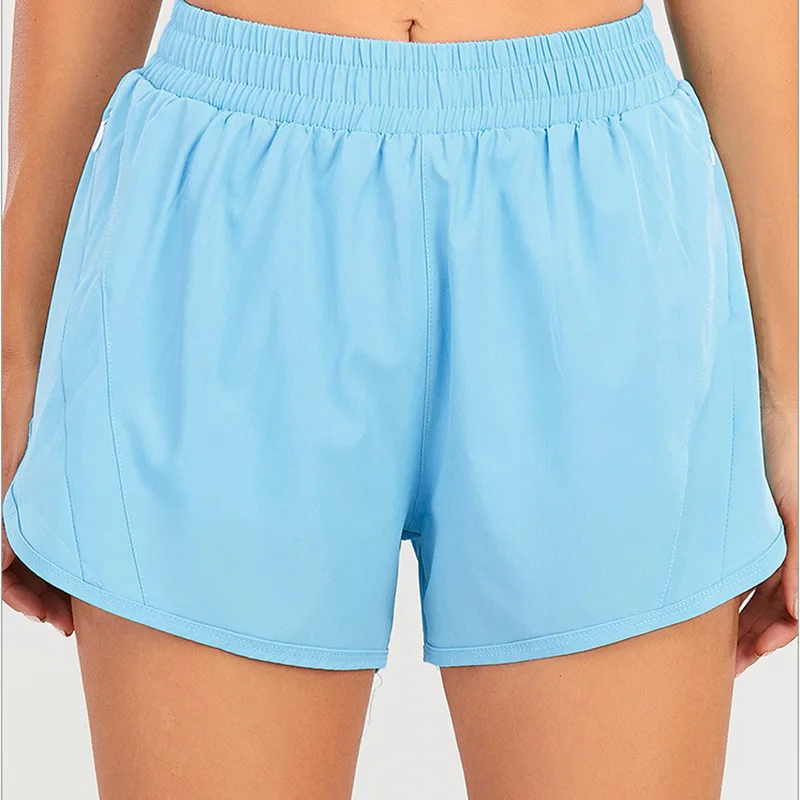 Description Picture 5 of itemWith Lu-Logo Hotty Hot Yoga Shorts Female High Waist Booty Shorts Breathable Summer Short For Women Workout Lulugirl Yoga Pants