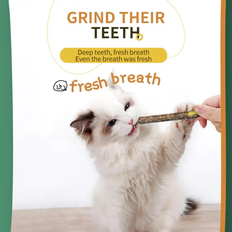 Natural Catnip Pet Cat Molar Toothpaste Stick Pet Cat Kitten Chew Toys Stick Fruit Matatabi Cat Snacks Sticks Pet Cleaning Teeth