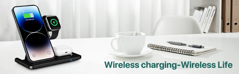 Description Picture 5 of item3 in 1 Wireless Chargers Stand For iPhone 14 13 12 11 XS XR X 8 Fast Charging Dock Station For Airpods Pro Apple Watch 7 Charger