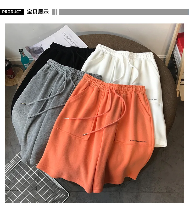 Description Picture 5 of itemSports Shorts Women Summer 2021 Cotton Female High Loose Tight Waist Waist Thin wide-legged Slacks Short Pants WBXD16