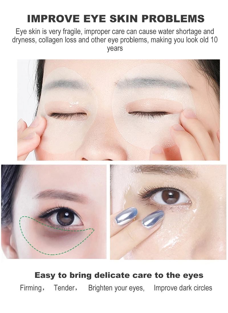 Description Picture 5 of item50pcs Collagen Eye Mask Seaweed Algae Eye Patches for Dark Circle Hydrating Eye Pad Anti-Wrinkles Nourishing Eye Patch Eye Masks