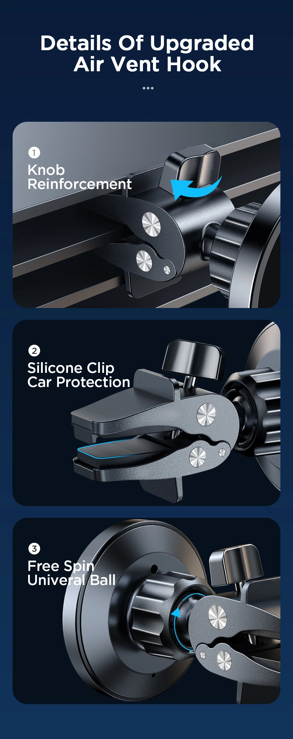 Description Picture 4 of itemJoyroom 15W Qi Magnetic Car Phone Holder Wireless Charger For iPhone 14 13 12 Series Fast Air Vent Charging Phone Holder Charger