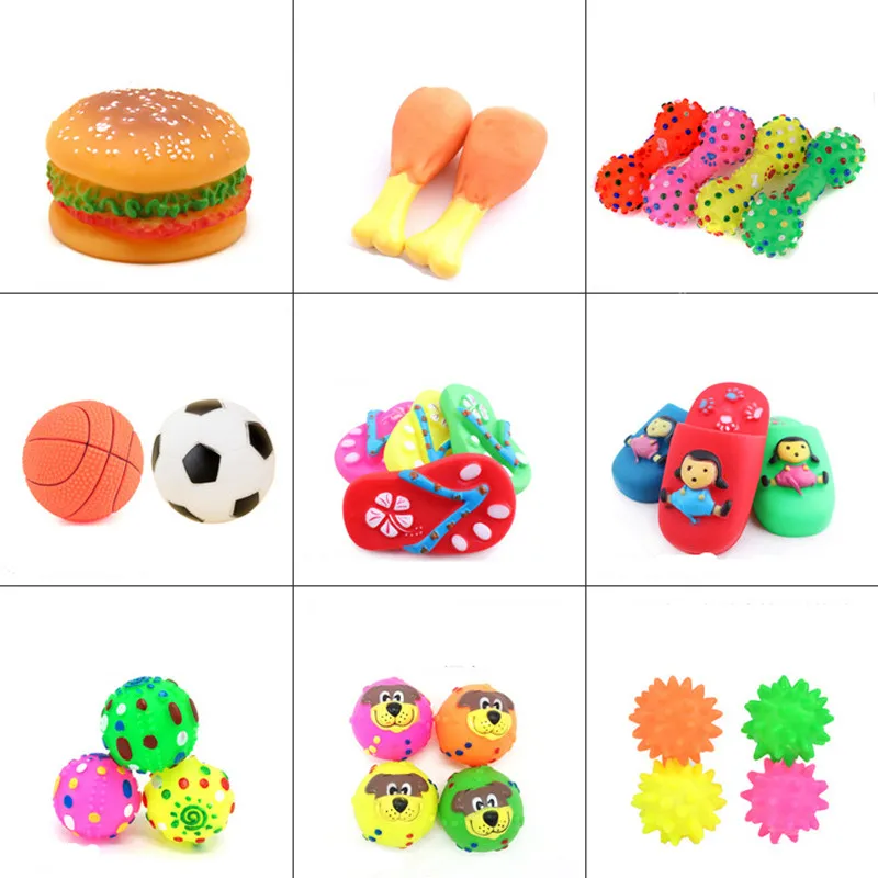 Description Picture 2 of itemFashion Rubber Squeak Toys for Dog Screaming Chicken Chew Bone Slipper Squeaky Ball Dog Toys Tooth Grinding & Training Toy