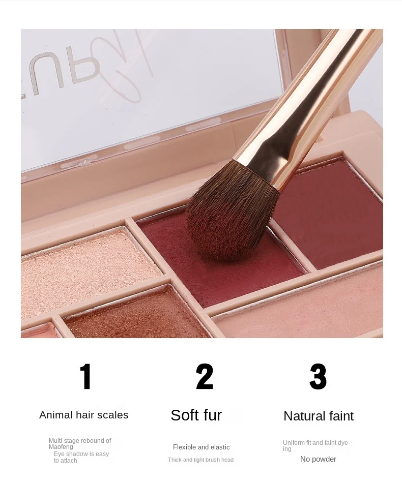 Description Picture 6 of item4 Pcs Eyeshadow Makeup Brush Set Eye Shadow Crease Brush Precision Smudge Smoky Brush Soft Horse Hair Eye Detail Makeup Tool Set