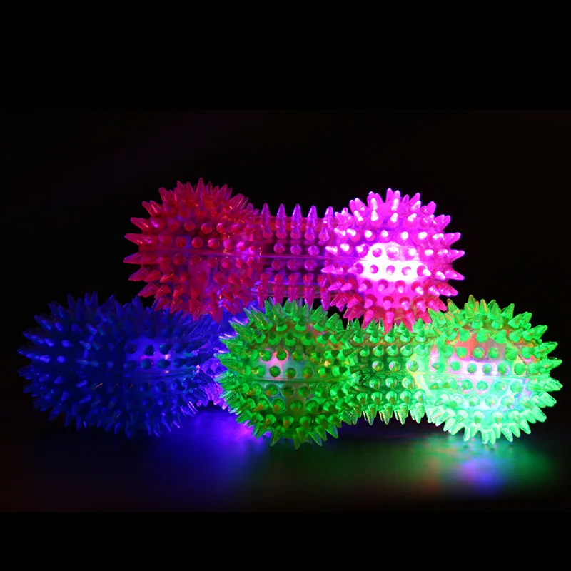 Dog Squeaky Toys Flash Ball Jumping Ball Spike Ball Luminous Massage Ball Pet Toys Colorful Soft Pet Puppy мяч для собак
