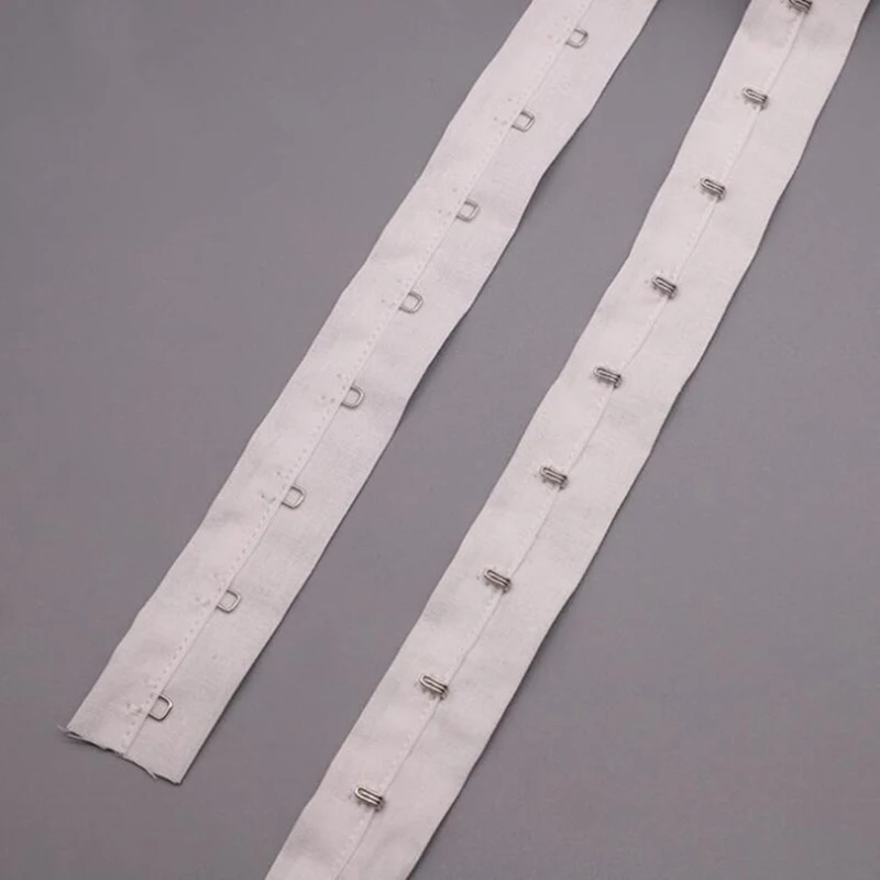 Description Picture 3 of item5 Yard Single Row Cotton Buckle For DIY Sewing Crafts Bra Extenders Hook & Eye Tape Clothing Accessories