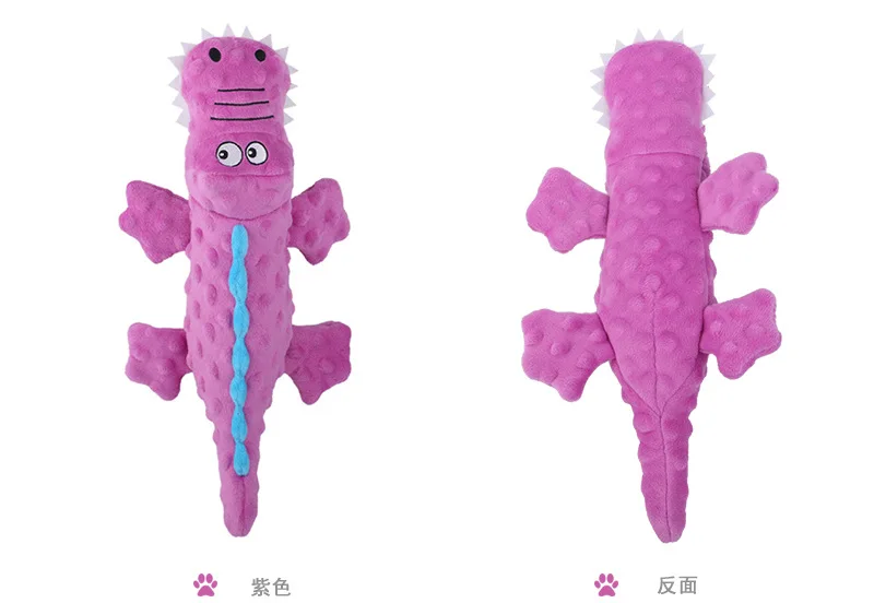 Description Picture 4 of itemPets Plush Squeaky Dog Toys for Small Dogs Cartoon Crocodile Shaped Chew Cleaning Teeth Toy Puppy Training Interactive Supplies