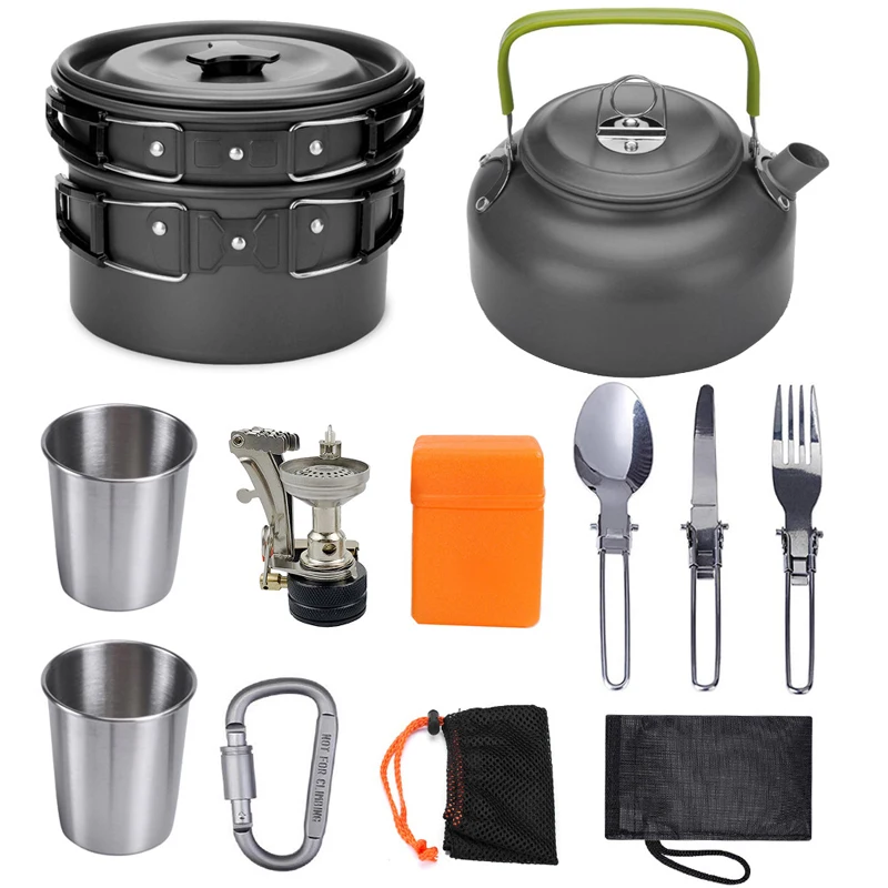 Description Picture 3 of itemCamping cooking set Camping Gear Outdoor stove teapot Pan cup Accessories Portable Camping Equipment camper accessories kitchen